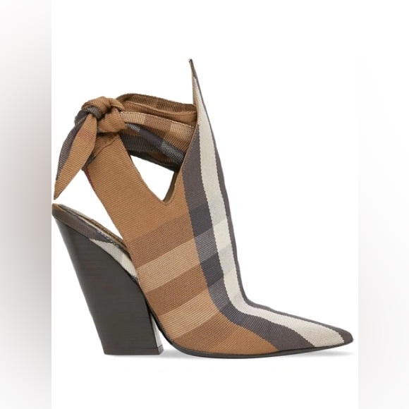 Burberry Women’s  Heeled Boots Amy Vintage Check Slingback Pumps Size 40.5 $960 - Picture 3 of 16